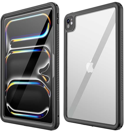 Funda Impermeable para iPad Pro 13 Pulgadas (M5/M4) 2025/2024, Resistente a Prueba de choques Carcasa con Protector de Pantalla Incorporado + Soporte y Correa de Hombro