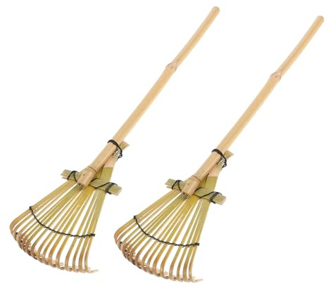 Kisangel 2 Stück Teiliges Bambus-handrechen Ergonomischem Griff Japanischer Stil Präzise Sand Gartengestaltung für Landschaftspflege Sandkästen und Bonsaipflege