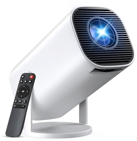 Mini proiettore Smart Full HD 1080P, piccolo proiettore home cinema con WiFi 6 e Bluetooth 5.2, supporta la correzione trapezoidale automatica, girevole a 180°, compatibile con HDMI/TV Stick/Memory
