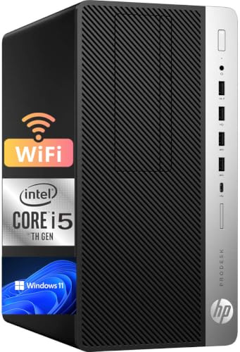 HP ProDesk 600 G3 Mini Tower Desktop, Intel Core i5-6500, 8 GB di RAM, 256 GB di SSD, WiFi, Bluetooth, tastiera QWERTY americana, Windows 11 Pro (ricondizionato)