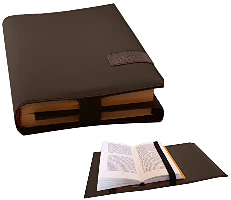 BookSkin kaffeebraun: Elegante Buchhülle aus Mikrofaser mit integriertem Lesezeichen