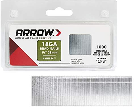 Arrow Fastener Co Inc BN1824CS Genuine 1-1/2-Inch 38mm Brad Nails, 1,000-Pack