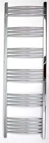 iBathUK | 1600 x 500 Curved Heated Towel Rail Chrome Bathroom Radiator NC1600500