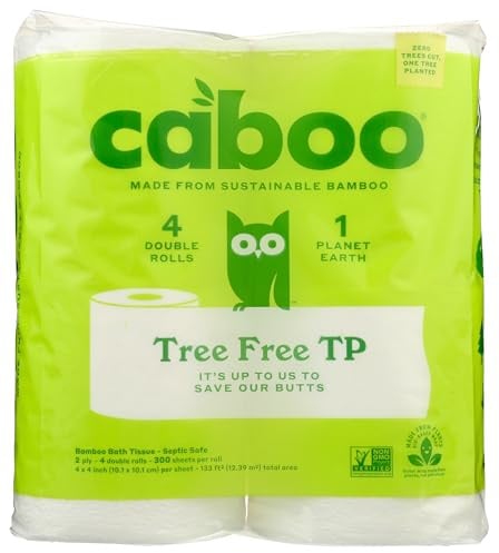 Caboo Set mit 4 Rollen für Toilettenpapier, nicht Bio