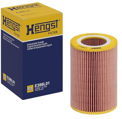 HENGST - Luftfilter E386L01 - Luft-Filtereinsatz für KFZ - Hochwertiger Motorluftfilter für Otto- oder Dieselmotor - Schutz für Motoren - Wasserbeständig