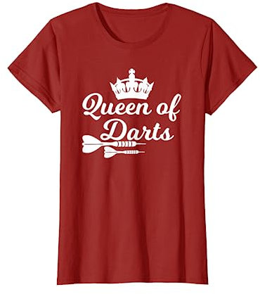 Queen of Darts Weiß - Funny Dart-Shirt und Geschenk T-Shirt