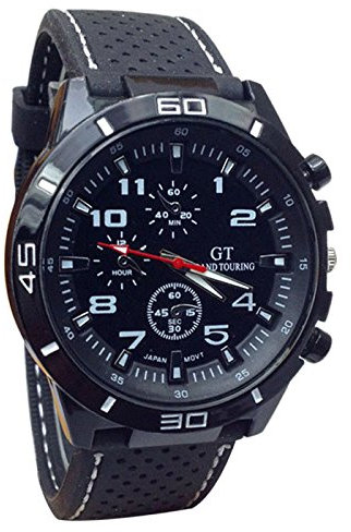 Routefuture Montre Homme, Montres Bracelet pour Homme Sport Quartz Analog Style Militaire Simple Rond Business Silicone Cadeau d'anniversaire pour Les Enfants Pères