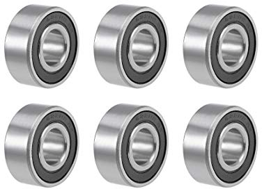 sourcing map 6 Stück Rillenkugellager 62202-2RS Kugellager Doppelgeschirmt Chromstahl Lager Z2 ABEC1 15 mm x 35 mm x 14 mm
