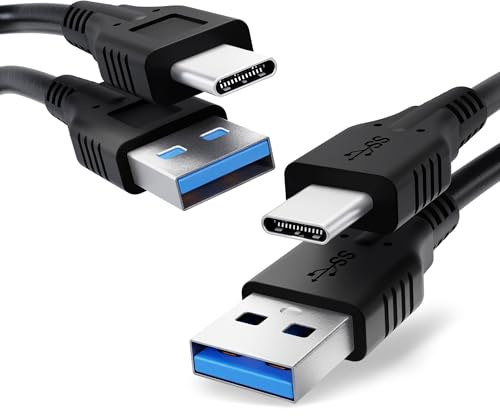 CELLONIC 2x USB C > USB A Datacable compatible with Blackview BV9700 Pro | 3.1 Gen 1, 1m, PVC, Black, for Blackview BV9700 Pro
