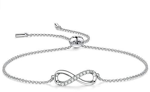 F.ZENI Damen Armband 925er Sterlingsilber verstellbare Infinity Armbänder Jubiläums Geburtstags Schmuck Geschenke