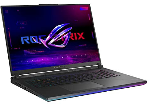 ASUS ROG Strix SCAR18-G834JYR-DRR6161W 18 Pouces 2.5K 240Hz PC Portable (Intel Core i9 14900HX Processeur 5.8GHz, 64GB DDR5 RAM, 2TB PCIe SSD, NVIDIA GeForce RTX 4090 TGP 175W) W11 Home – Clavier RGB
