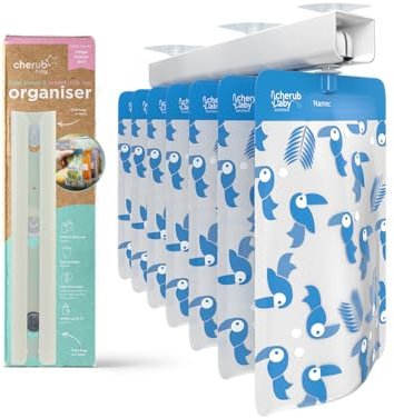 Cherub Baby Bolsa de alimentos y bolsa de leche materna, color blanco