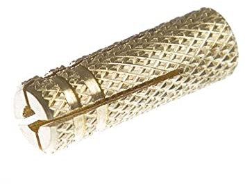 Lot de 10 chevilles en laiton - 6,5 x 20 mm - Chevilles à expansion - Filetage intérieur - Métrique