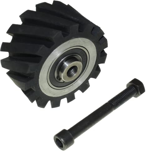 100x50 mm Gummi Kontaktrad Bandschleifmaschine Zahnoberfläche Aluminiumkern - Mit 12 mm Schaft - Bereit zur Montage