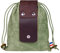 ZhaoCo Canvas Futtersack zum Wandern, zusammenklappbarer Ledergürtelbeutel Taillentasche mit Kordelzug und Schnalle - Grün