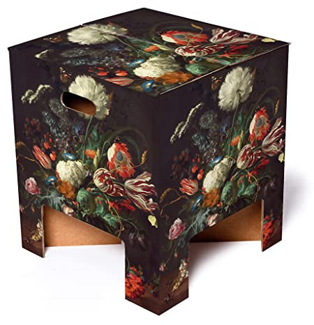 Dutch Design Brand Chair - Nachttisch - Hocker - FSC-zertifizierter, recycelbarer Karton (Größe: 30x30x34 cm) (Flowers)