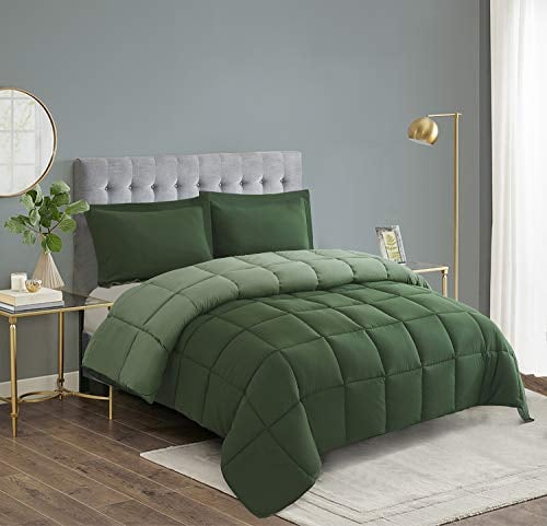 HIG 3-teilige Bettdecke ohne Bettdecken, Kingsize-Bett, 240x220 cm, Kassettenbox-Konstruktion, Eck-Bettwäsche, mit 2 Kissenbezügen, 100% Daunen-Alternative und atmungsaktive Bettwäsche