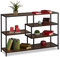 Relaxdays Regal im Industrial Style, 5 Ablagen, Holzoptik, Vintage Sideboard, HxBxT: 79x115x33 cm, schwarz/Dunkelbraun