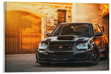 JDM Sportauto-Poster für Subaru WRX STI Rennauto Hyper Car Classic Car Poster Dekorative Malerei Leinwand Wand & Kunstbild Druck Moderne Familie Schlafzimmer Dekor 60 x 90 cm