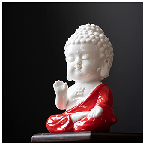 Porzellanstatue Chinesische kleine Rudraksha-Statue aus Keramik, Ornament, Hauseingang, Wohnzimmer, Büro, dekoratives Kunsthandwerk Statuenverzierungen aus Keramik (Size : A)