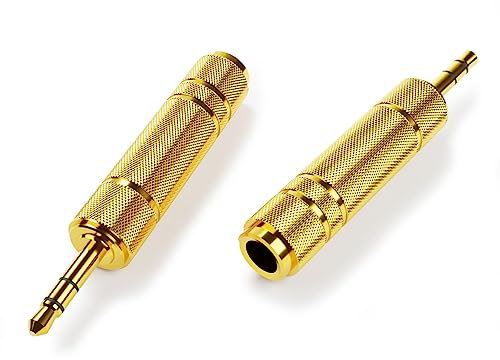OKULI Adaptador 6.35mm a 3.5mm Conector Jack en Oro para Auriculares
