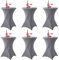 6er-Set Grau Stretch Stehtisch Husse für Bistrotisch Ø80-85 cm Spandex Stretch Tischdecke, Verstärkung im Fußbereich, Für Hochzeit Geburtstagsfeier Bankett Stehtische Bistrotische(80×110cm,Hellgrau)