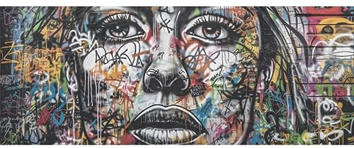 DNOVING GWP-532237416 Geschenkpapier im Graffiti-Stil, 147,3 x 58,4 cm, Geschenkpapier für Jungen & Mädchen, Geburtstag & Freundinnen, 2 Rollen