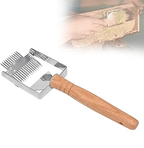 Imkerei-Handschuhe, Imkerei-Werkzeuge, Entdeckelungsschaber, Honigschneider, Wabenschaber, Holzgriff, Entdeckelungsgabel, Schaufel, Bienenstockmesser, Ausrüstung (Farbe: Honig-Entd