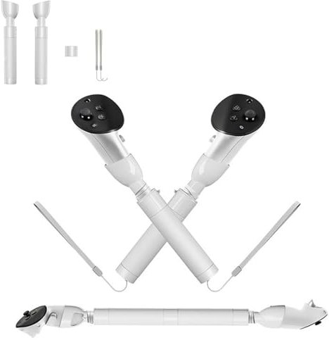 LICHIFIT Impugnatura di estensione per Meta Quest 3S / Quest 3 / Quest Pro VR Controller Extension Sticker Allungare Maniglie Attacco Spada laser e Accessori per giochi da golf