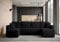 BROMARKT Ecksofa mit Schlaffunktion Sofa Cord Eckcouch mit Bettkasten Wohnzimmer Möbel U Form Couch gästebett Sofa Kissen groß 305x145x74 cm Schwarz