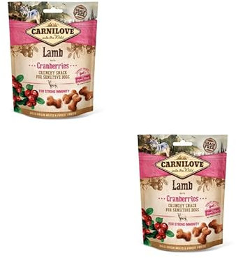 Carnilove Crunchy Snack Lamb with Cranberries | Doppelpack | 2 x 200 g | Snack mit Lamm und Preiselbeere für Hunde | Preiselbeere als natürliche Quelle von Antioxidantien