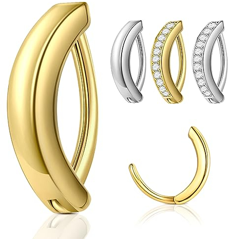 14G Clicker Bauchnabelpiercing Gold,G23 Titan Bauchnabelpiercing Chirurgenstahl Gold,Hypoallergener Bauchnabelpiercing Ring Nabelpiercing ohne Diamant,Belly Piercing Bauchnabel,Bauchnabelpiercing 12mm