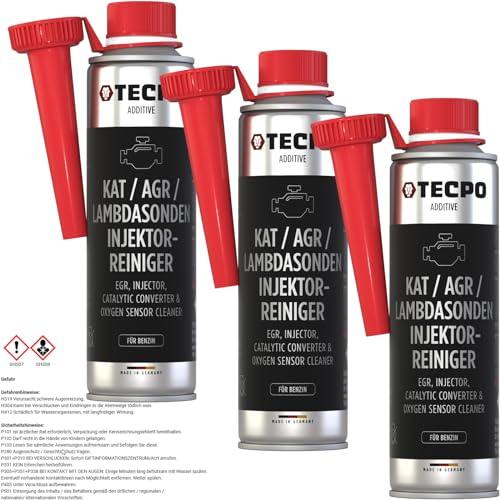 TECPO 3X 300ml Katalysator AGR Lambdasonde Injektor Reiniger Benzin Additiv