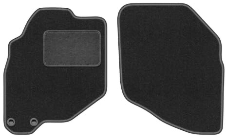 Velours-Fußmatten vorne passend für Honda Jazz II 2002-2007, Graphit, LUX | passend für Schrägheck; Velours-Teppich (Polypropylen), ca. 6,5 mm; rutschfest, ovale Befestigungen (Typ HND)