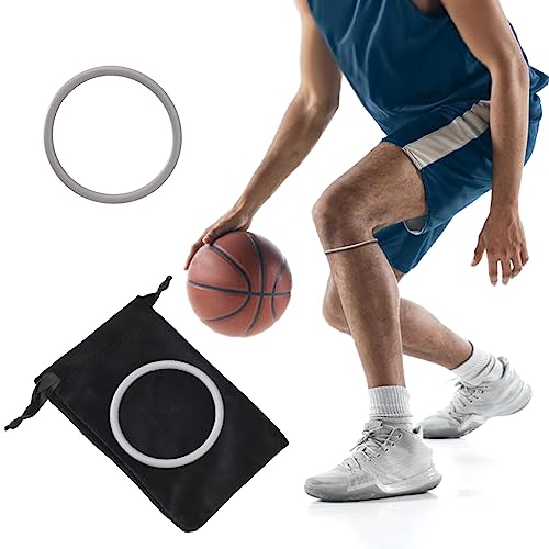 HUSHUWAN Rodilleras for rótula, Correa Fina for rótula, Correa for Baloncesto, Correa de Goma, Rodillera, Correa Protectora Fija elástica for Entrenar Baloncesto Corriendo (2 Piezas Gris)/7