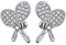 S925 Sterling Silber Tennisschläger und Ball Sport Cubic Zirkonia CZ Ohrstecker Schmuck Geschenke für Frauen Tennisliebhaber