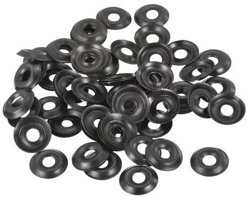 sourcing map 100Pcs Cup Washer Countersunk, Iron Black Countersunk Finish Washers for M4 Screws (M4 ID x 14mm OD x 2mm Thick)