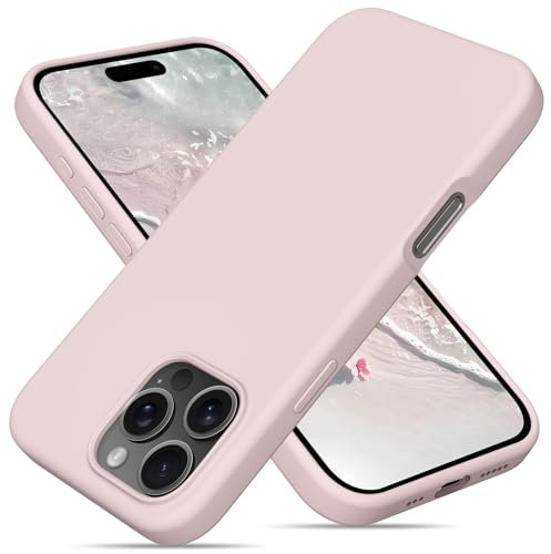 OitiYaa Liquid Silicone Case for iPhone 16 Pro Case,Full Body Protective Cover with 4 Layer Shockproof Structure, Soft Ultra Slim Phone Case with Anti-Scratch Microfiber Lining, 6.3, Chalk Pink