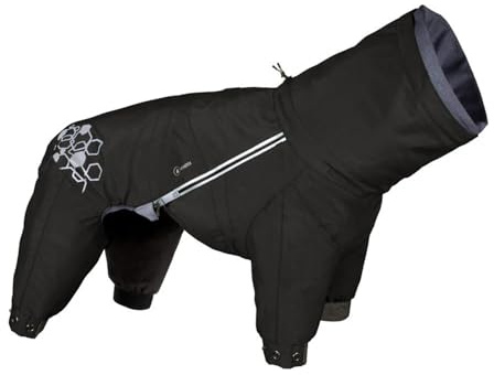 Hurtta Mudventure Overall ECO, Hunderegenmantel, Wasserdicht (Raven, 55M)