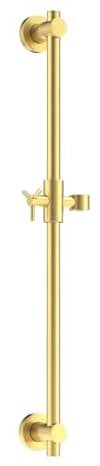 HammerHead Showers® 69cm Brushed Gold Metal Shower Rail Adjustable Shower Head with Hose Rail System, Height and Angle of Hand Held Shower Head Easily Adjustable
