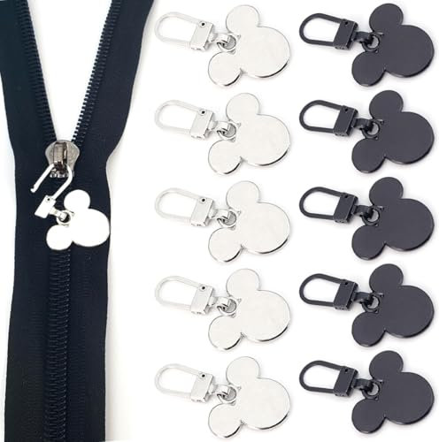 JEYORZY Cerniera Tira Sostituzione, 10x Cerniere Rimovibili Linguette, Cursore Cerniera Universale, Tirante per Cerniera Lampo, Tirante per Cerniera Lampo Rimovibile, Sostituzione Della Cerniera Lampo