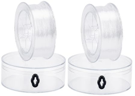 GOMAKERER 2 Rolls Clear Fishing Wire, 262 Yards 0.3mm Nylon Fishing Line Transparent Craft String Thread for Balloon Garland Hanging Ornaments Decoration Crafting Beading and Jewelry Making