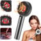 Kopfmassagebürste 2-in-1 Elektrisches Kopfhaut Massagebürste, Tragbar Kopfhaut Massagebürste Vibration Massagekamm mit Rot und Blaulicht für Kopfhaut & Haar Kopf Entspannung (grau)