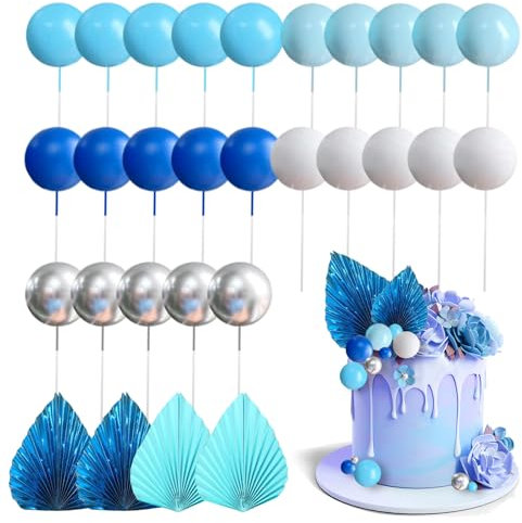 29 Stück Tortendeko Kugeln Cake Topper, Mini-Ball Tortenaufleger, Kuchen Dekoration Kugel, Tortendeko Geburtstag Schaum Ball, für Geburtstag, Babyparty, Hochzeit