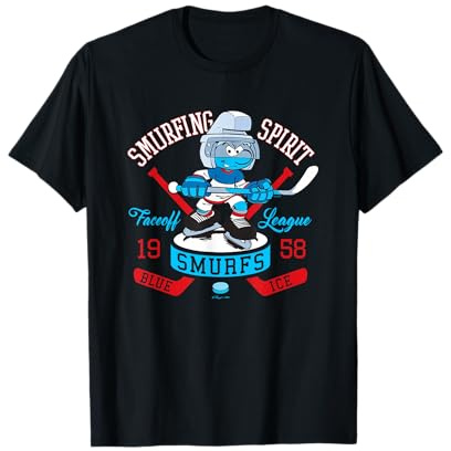 The Smurfs Blue Ice Faceoff Hockey League T-Shirt