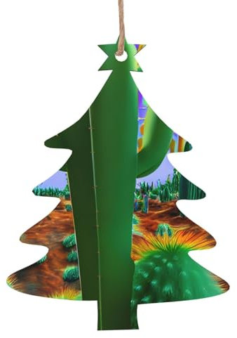 Decorazioni natalizie in legno con stampa cactus deserta, decorazioni per albero di Natale, regalo per feste a casa