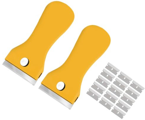 2X Oven Cleaning Tool +15 Spares -Multi-Surface Cleaner Ideal for Glass, Ceramic Cooktops, Hobs, Tiles, Windows [Non-Scratch] -Removes Burnt-on Food, Paint, Stickers, Labels etc. (Packaging May Vary)
