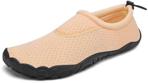 Mishansha Chaussure Aquatique Homme Femme Chaussures d'eau Respirant Antidérapant Chausson de Plage pour Mer Piscine Riviere Natation Canyoning Voile, Cantaloup Orange, 40 EU
