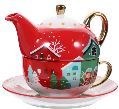 BUGUUYO Tazze Da Natalizie e Teiere in Ceramica Motivi Natalizi Adatte Per Tè e Acqua Per Feste e Regali Unici