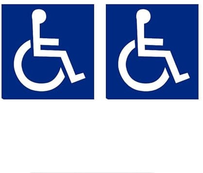 Tek Automotive Twin Pack Disabled Car Stickers – 10x10cm – Sticks Inside Window – Gloss Vinyl Disabled Stickers for Cars – Permanent Disability Car Stickers for Vehicles, Taxis & Vans – Weatherproof
